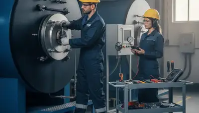 Denver boiler repair technician servicing a residential heating system in Denver, CO