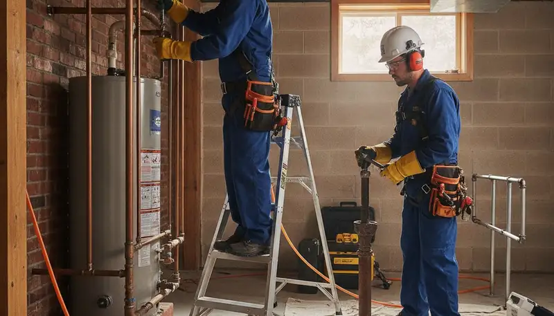 Denver CO plumber repairing a leak for plumbing service customers