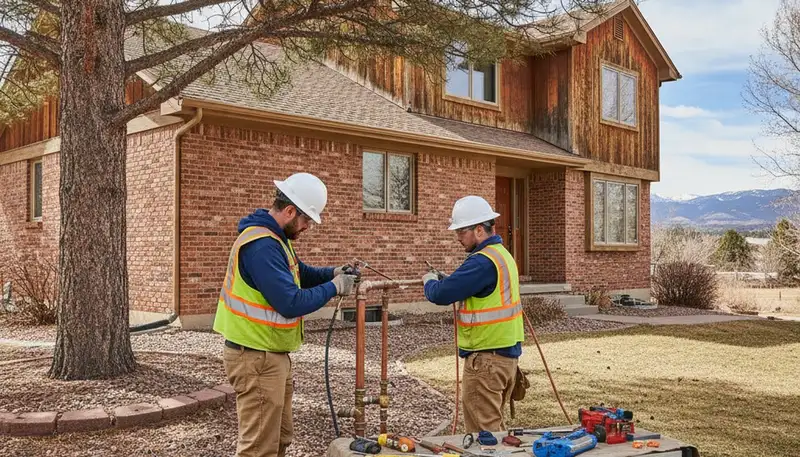 Denver, CO plumber repairing a leak for a residential plumbing service