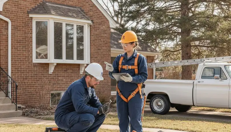 Denver, CO plumbing repair technician servicing a residential pipe leak