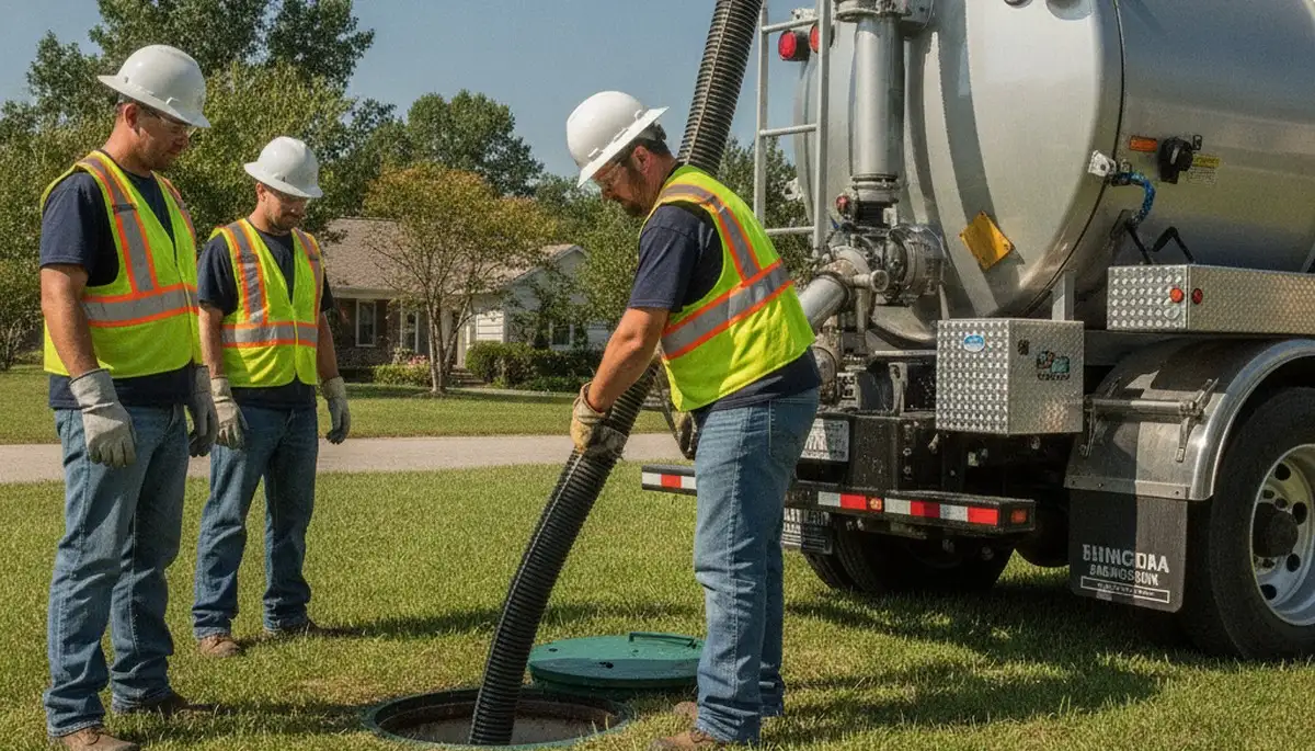 Denver, CO plumbers performing septic pumping service for a residential home