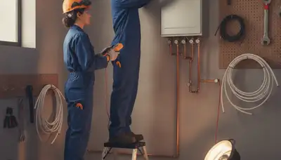 Denver plumber installs tankless water heater for home service in Denver, CO